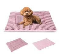 BVAGSS Dog Bed Mat,Reversible Crate Pad, Memory Foam Beds, Soft Warm Pet Cushion for Small Medium Dogs, Washable Pet Sleeping Mattress Kennel Pad XH079 (60x45x4cm, Pink)