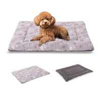 BVAGSS Dog Bed Mat, Reversible Crate Pad, Memory Foam Beds - Soft Warm Pet Cushion, Washable Sleeping Mattress (60x45x4cm, Grey Paw)