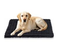 BVAGSS Dog Bed Washable Crate Mattress,Anti-Slip Crate Pad, Memory Foam Dog Beds, Soft Warm Pet Cushion for Small Medium Dogs, Calming Fluffy Sleeping Kennel Bed Pad XH082 (100x80cm,Black)