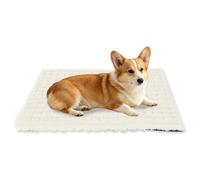 BVAGSS Dog Bed Washable Crate Mattress,Anti-Slip Crate Pad, Memory Foam Dog Beds, Soft Warm Pet Cushion for Small Medium Dogs, Calming Fluffy Sleeping Kennel Bed Pad XH082 (75x50cm,White)