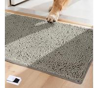 BVAGSS Dog Door Mat for Muddy Paws, Super Absorbent Entry Indoor Entryway Carpet, Quick Dry Chenille Mud Mat for Dogs, Machine Washable Non-Slip Pet Rug XH085 (Grey,60x90cm)