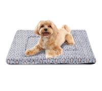 BVAGSS Memory Foam Dog Bed, Washable Crate Pad, Anti-Slip Dog Mat, Warm Cushion for Small Medium Dogs, Soft Pet Sleeping Mattress Kennel Bed Pad XH083 (75x50cm,Blue Star)