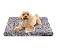 BVAGSS Memory Foam Dog Bed, Washable Crate Pad, Anti-Slip Dog Mat, Warm Cushion for Small Medium Dogs, Soft Pet Sleeping Mattress Kennel Bed Pad XH083 (60x45cm,Coffe Paw)