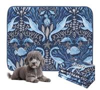 BVAGSS Washable Pee Pads for Dogs, 2 Pack Reusable Leakproof Puppy Wee Wee Pad, Non-Slip Waterproof Pet Training Pads, Super Absorbent Whelping Pads XH081 (Dino Navy, 60x45cm)