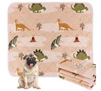 BVAGSS Washable Pee Pads for Dogs, 2 Pack Reusable Leakproof Puppy Wee Wee Pad, Non-Slip Waterproof Pet Training Pads, Super Absorbent Whelping Pads XH081 (Pink Dinosaur, 90x60cm)