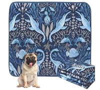 BVAGSS Washable Pee Pads for Dogs, 2 Pack Reusable Leakproof Puppy Wee Wee Pad, Non-Slip Waterproof Pet Training Pads, Super Absorbent Whelping Pads XH081 (Dino Navy, 90x60cm)