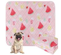 BVAGSS Washable Pee Pads for Dogs, 2 Pack Reusable Leakproof Puppy Wee Wee Pad, Non-Slip Waterproof Pet Training Pads, Super Absorbent Whelping Pads XH081 (Watermelon, 60x60cm)