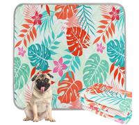 BVAGSS Washable Pee Pads for Dogs, 2 Pack Reusable Leakproof Puppy Wee Wee Pad, Non-Slip Waterproof Pet Training Pads, Super Absorbent Whelping Pads XH081 (Green Palm Leaves, 75x50cm)