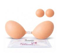 Bvanzo Women's Invisible Strapless Bra, Reusable Sticky Bra Skin-Friendly Stick on Push Up Bra Adhesive Bra for Party, Bar, Wedding, Beach, and Everyday Wearing Backless Bra for Women