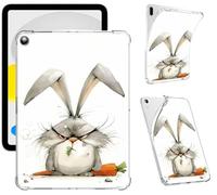 BVCLKJPOI Case Clear for iPad 9.7 (6th/5th Generation, 2018/2017), Slim Lightweight Shockproof Anti-Yellowing Soft TPU Transparent Protective Cover for iPad 9.7 inch, Angry Rabbit