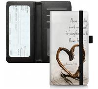 BVCLKJPOI Checkbook Cover for Women & Men, RFID Check book Cover Faux Leather Checkbook Cover for Duplicate Checks & Credit Cards, with Pen Holder Checkbook Cover for Personal Checkbook, A2, Proverbs