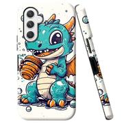 BVCLKJPOI Double Layer Case for Samsung Galaxy S25 FE 5G 6.7", Slim Shockproof Hard Phone Protective Cover for Men & Women, Hybrid TPU+PC Anti-Scratch Protective Durable Phone Case, Cute Blue Dragon