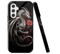 BVCLKJPOI Double Layer Case for Samsung Galaxy S25 Plus 6.7", Slim Shockproof Hard Phone Protective Cover for Men & Women, Hybrid TPU+PC Anti-Scratch Protective Durable Phone Case, Dragon Rose