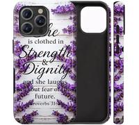 BVCLKJPOI Dual-Layer Shockproof Phone Case for iPhone 16 Pro Max, Hybrid Hard PC Back with Soft Silicone Bumper, Full Body Slim Fit Protective Case for iPhone 16 Pro Max 6.9 inch, Proverbs 31:25