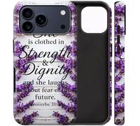 BVCLKJPOI Dual-Layer Shockproof Phone Case for iPhone 17 Pro Max, Hybrid Hard PC Back with Soft Silicone Bumper, Full Body Slim Fit Protective Case for iPhone 17 Pro Max 6.9 inch, Proverbs 31:25