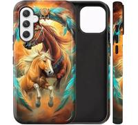 BVCLKJPOI Dual-Layer Shockproof Phone Case for Samsung Galaxy A17 5G, Hybrid Hard PC Back with Soft Silicone Bumper, Full Body Slim Fit Protective Case for Galaxy A17 5G 6.7 inch, Dream Chasing Horse