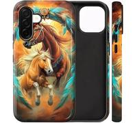 BVCLKJPOI Dual-Layer Shockproof Phone Case for Samsung Galaxy A56 5G, Hybrid Hard PC Back with Soft Silicone Bumper, Full Body Slim Fit Protective Case for Galaxy A56 5G 6.7 inch, Dream Chasing Horse