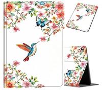 BVCLKJPOI Fire HD 8 Tablet Case 2024/2022/2020 (12th/10th Gen) - Slim PU Leather Folio Cover with Auto Wake Sleep, Strong Durable Shockproof Stand Case for Fire HD 8 Plus, Hummingbird Flower
