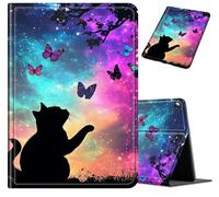 BVCLKJPOI Fire HD 8 Tablet Case 2024/2022/2020 (12th/10th Gen) - Slim PU Leather Folio Cover with Auto Wake Sleep, Strong Durable Shockproof Stand Case for Fire HD 8 Plus, Butterfly Cat