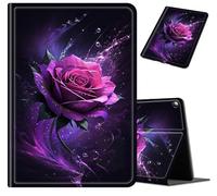 BVCLKJPOI Fire HD 8 Tablet Case 2024/2022/2020 (12th/10th Gen) - Slim PU Leather Folio Cover with Auto Wake Sleep, Strong Durable Shockproof Stand Case for Fire HD 8 Plus, Purple Rose 4