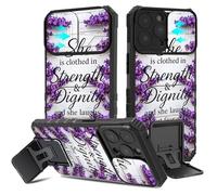 BVCLKJPOI for iPhone 16 Pro Max Case with Camera Cover & Kickstand, Hybrid Hard PC Back with Soft TPU Shockproof Slim Bumper Protective Case for iPhone 16 Pro Max 6.9 Inch, Proverbs 31:25