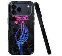 BVCLKJPOI for iPhone 17 Pro Max Case, Girl Women Boy Shockproof Dual-Layer TPU+PC Phone Cover, Anti-Scratch Slim Durable Hard Hybrid Shell for iPhone 17 Pro Max 5G 6.9", Skull Hand Rose