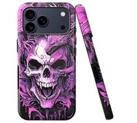 BVCLKJPOI for iPhone 17 Pro Max Case, Girl Women Boy Shockproof Dual-Layer TPU+PC Phone Cover, Anti-Scratch Slim Durable Hard Hybrid Shell for iPhone 17 Pro Max 5G 6.9", Skull Purple Dragon