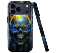 BVCLKJPOI for iPhone 17 Pro Max Case, Girl Women Boy Shockproof Dual-Layer TPU+PC Phone Cover, Anti-Scratch Slim Durable Hard Hybrid Shell for iPhone 17 Pro Max 5G 6.9", Fire Skull