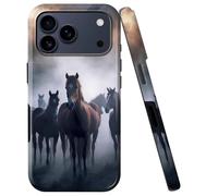 BVCLKJPOI for iPhone 17 Pro Max Case, Girl Women Boy Shockproof Dual-Layer TPU+PC Phone Cover, Anti-Scratch Slim Durable Hard Hybrid Shell for iPhone 17 Pro Max 5G 6.9", Horse Herd