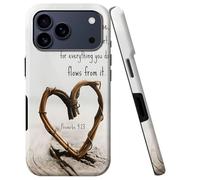 BVCLKJPOI for iPhone 17 Pro Max Case, Girl Women Boy Shockproof Dual-Layer TPU+PC Phone Cover, Anti-Scratch Slim Durable Hard Hybrid Shell for iPhone 17 Pro Max 5G 6.9", Proverbs 4:23