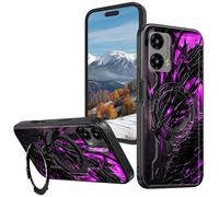 BVCLKJPOI for Moto G Power 5G (2024) 6.7 Inch Case with 360° Rotatable Ring Stand, Wireless Charging Compatible, Military Grade Rugged Shockproof Heavy Duty Protective Phone Case, Purple Black Dragon