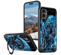 BVCLKJPOI Heavy Duty Case for Samsung Galaxy A26 5G, Dual-Layer Rugged Protective Cover with 360° Rotating Ring Kickstand, Military-Grade Shockproof Full Body Case for Galaxy A26, Skull Throne