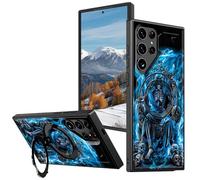 BVCLKJPOI Heavy Duty Case for Samsung Galaxy S25 Ultra 6.9 Inch, Dual-Layer Rugged Protective Cover with 360° Rotating Ring Kickstand, Military-Grade Shockproof Full Body Phone Case, Skull Throne