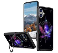 BVCLKJPOI Magnetic Compatible Case for iPhone 16 Plus 6.7", 360° Invisible Ring Stand, Anti-Drop Anti-Fingerprint Matte Finish, Hybrid PC+TPU Shockproof Phone Cover for iPhone 16 Plus, Maple Leaf