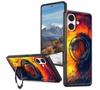 BVCLKJPOI Magnetic Compatible Case for iPhone 17 6.3", 360° Invisible Ring Stand, Anti-Drop Anti-Fingerprint Matte Finish, Hybrid PC+TPU Shockproof Phone Cover for iPhone 17, Sunset Lion