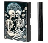 BVCLKJPOI Metal Credit Card Holder Wallet, 6 Card Slots RFID Blocking Stainless Steel Wallet, Slim Metal Credit Card Wallet, with Reliable Press Button Metal Wallet for Women Men, A6, White Skeleton
