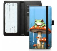 BVCLKJPOI PU Leather Checkbook Cover for Personal & Duplicate Checks, Slim RFID Blocking Checkbook Wallet with Card Slots, Elastic Strap Checkbook Holder Stylish Wallet for Men & Women, A3, Kawaii