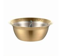Bvdfgk Compartment Cookware Thick Stainless Steel Split Divider Hot Pot Flared Rimmed Two Chamber Tabletop Suitable for Restaurant Use Group Feasts, Gold Mandarin Duck, 28cm