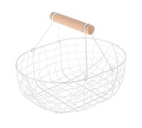 Bvdfgk Fruit Bowl Basket Metal Wire Bread Basket Countertop Kitchen Eggs Organizer Rack Iron Multipurpose Suitable for Home Office Living Room, White L