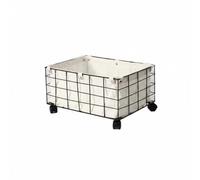 Bvdfgk Mobile Storage Basket Rectangular Iron Wire Organizer Textile Lined Bin Removable Liner Rolling Casters Open Grid Easy Access Suitable for Toy Storage Home, Black, Small