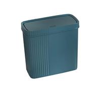 Bvdfgk Narrow Waste Bin with Push-Button Lid, 28 X 13 X 27 Cm, for Apartments, Condominiums, Waste Bin, Garbage Container, Dark Green