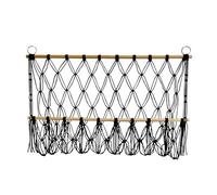Bvdfgk Wall Hanging Net, Stuffed Animal Hammock, Cotton Rope Toy Organizer Toy Holder for Kids Bedroom Home Decoration, Black