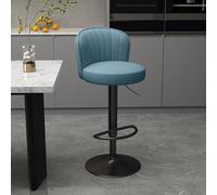 BVDHASDBT Adjustable Swivel Barstools - Comfortable Event Chair, With Back And Footrest Comfortable Upholstered, Armless Chair For Living Room Dinning(Black,Sky blue)