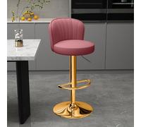 BVDHASDBT Adjustable Swivel Barstools - Comfortable Event Chair, With Back And Footrest Comfortable Upholstered, Armless Chair For Living Room Dinning(Gold,Light purple)