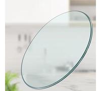BVDHASDBT Round Clear Tempered Glass Table Top,With Anti Slip Pads,Perfect Circle Round Tempered Glass,1/2" Thick Glass Tempered Glass,Premium Round Circular Plate Glass(58CM (23IN))