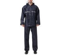 BVEBJDX 2PCS Rainwear Waterproof Jacket and Trouser Set for Men Women, Hi Vis Waterproof Rainsuit Hooded Rain Jacket Rain Pants Suit Packable Raincoat Sets Windproof Poncho for Fishing Hiking Camping