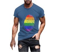BVEBJDX Mens LGBT Pride T-Shirt Sale Clearance UK,Man Short Sleeve Tops Rainbow T Shirts Casual Pullover Plus Size Loose Fit Tshirts Classic Basic Tees Gay Blouse Love is Love Shirt Pride Month Top