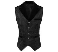 BVEBJDX Mens Victorian Suit Vest Steampunk Gothic Waistcoat UK Clearance Man Single-Breasted Blazer Medieval Jacquard Vest Goth Retro Costume Renaissance Punk Jacket Halloween Cosplay Waistcoats