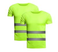 BVEBJDX Pack of 2/3/4 Hi Vis T-Shirt for Men UK Clearance Man Viz High Visibility Short Sleeve Shirts Reflective Tape Safety Security Work Wear Round Neck Lightweight Workwear Casual Breathable Tops
