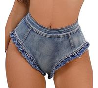 BVEBJDX Women's Back Zipper Denim Mini Shorts Clearance Teen Girls Sexy Hot Pants Low-Rise Short Jeans Casual Frayed Raw Hem Jean Shorts Skinny Thong Denims Briefs Party Clubwear Y2K Streetwear